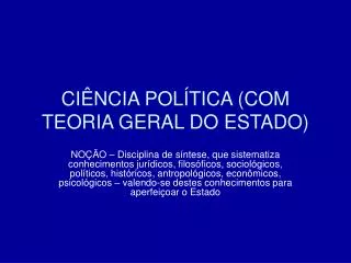 PPT - TEORIA GERAL DO ESTADO PowerPoint Presentation, Free Download ...