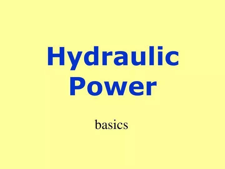 hydraulic power