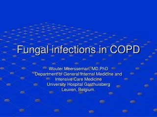 Fungal infections in COPD