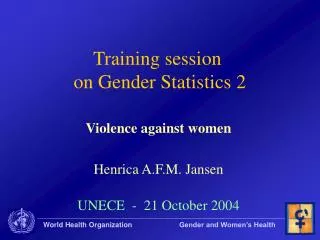 Training session on Gender Statistics 2