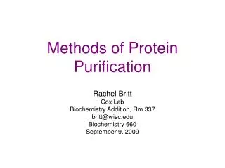 Methods of Protein Purification