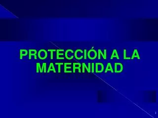 PROTECCIÓN A LA MATERNIDAD