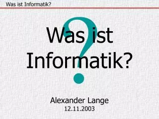 was ist informatik