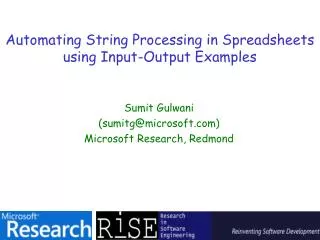 Automating String Processing in Spreadsheets using Input-Output Examples