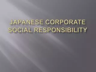 japanese corporate social responsibility