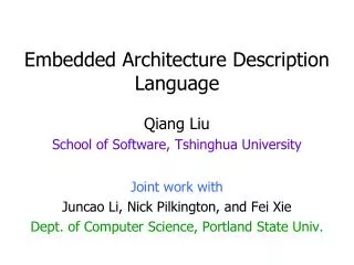 Embedded Architecture Description Language