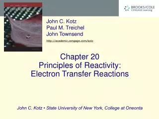 Chapter 20 Principles of Reactivity: Electron Transfer Reactions