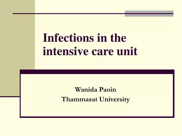 infections in the intensive care unit