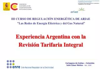 III CURSO DE REGULACIÓN ENERGÉTICA DE ARIAE  ”Las Redes de Energía Eléctrica y del Gas Natural” Experiencia Argentina c