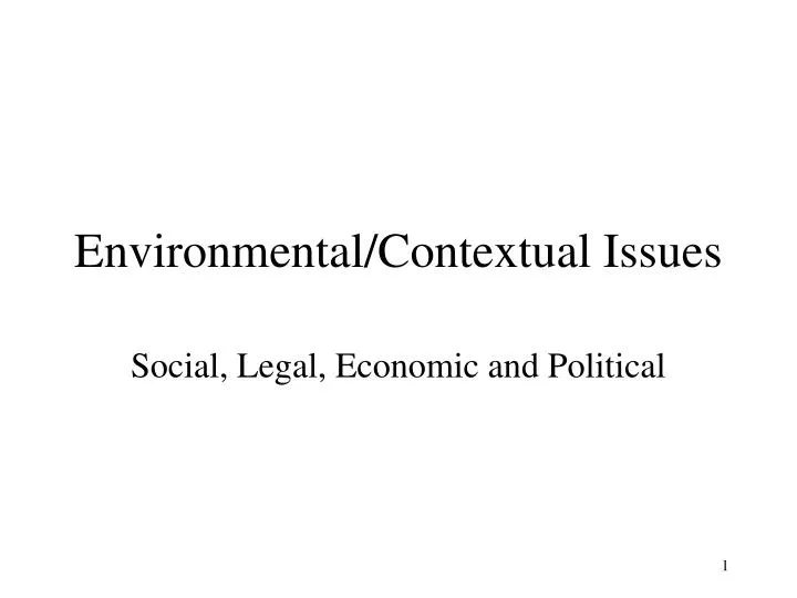 environmental contextual issues