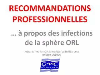 recommandations professionnelles