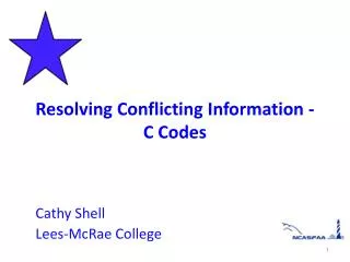 Resolving Conflicting Information - C Codes