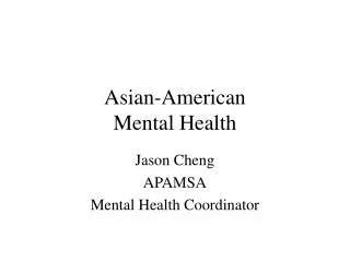 Asian-American Mental Health