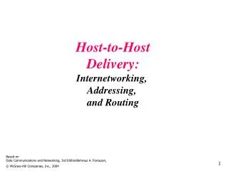 Host-to-Host Delivery: Internetworking, Addressing, and Routing