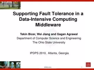 Supporting Fault Tolerance in a Data-Intensive Computing Middleware