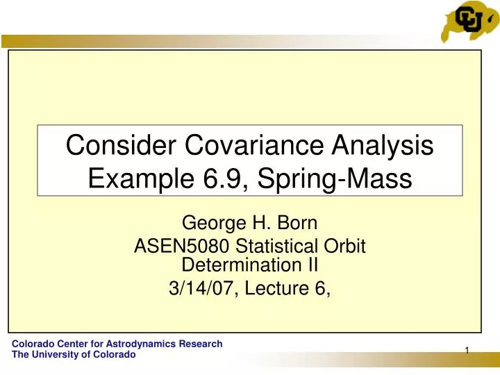 consider covariance analysis example 6 9 spring mass