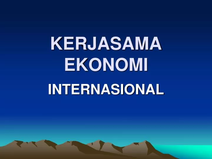 kerjasama ekonomi