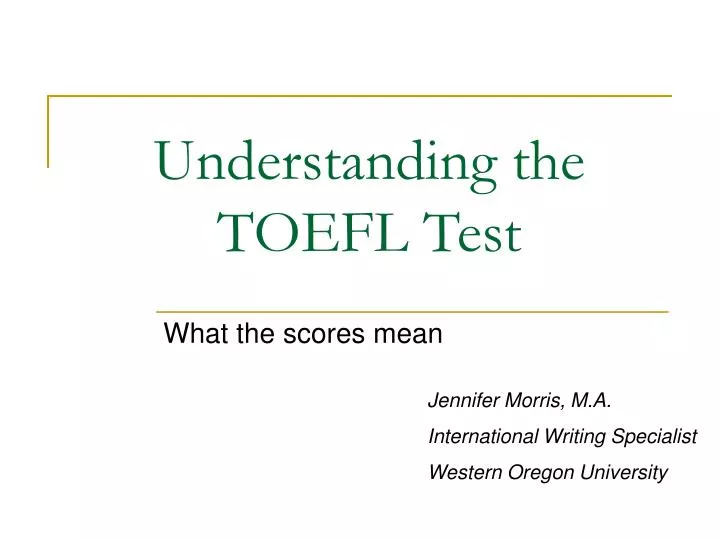 understanding the toefl test
