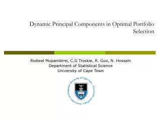 Dynamic Principal Components in Optimal Portfolio Selection