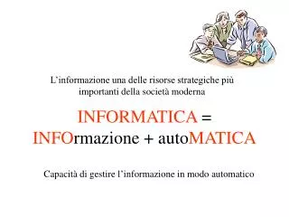 informatica info rmazione auto matica