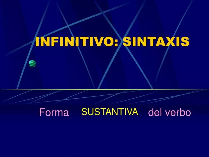 infinitivo sintaxis