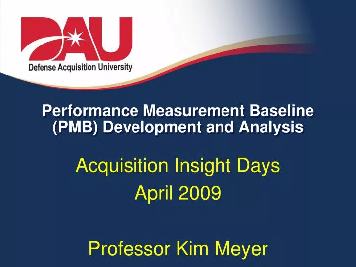 performance measurement baseline pmb development and analysis