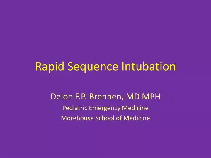 rapid sequence intubation