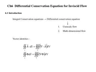 Ch6 Differential Conservation Equation for Inviscid Flow