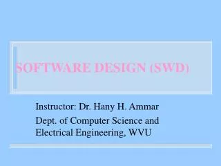 SOFTWARE DESIGN (SWD)