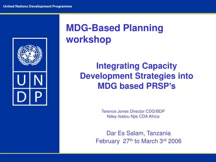 mdg based planning workshop