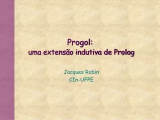 progol uma extens o indutiva de prolog