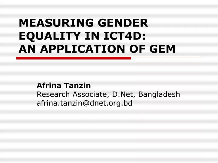 afrina tanzin research associate d net bangladesh afrina tanzin@dnet org bd