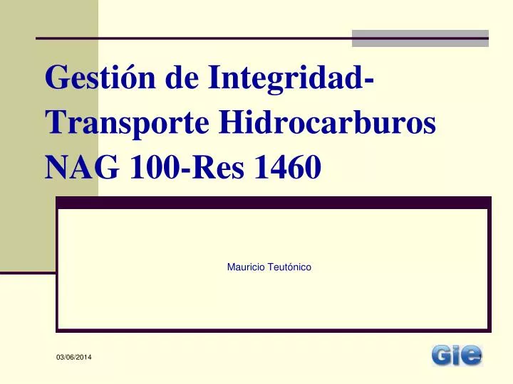 gesti n de integridad transporte hidrocarburos nag 100 res 1460