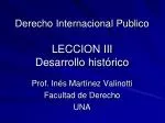 Derecho Internacional Publico LECCION III Desarrollo histórico