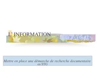 l information