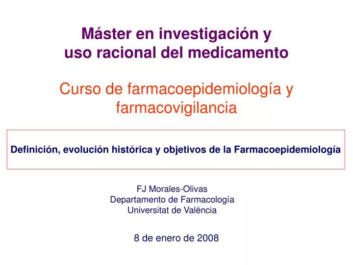 curso de farmacoepidemiolog a y farmacovigilancia