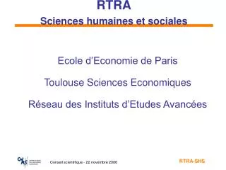 RTRA Sciences humaines et sociales