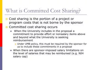 What is Committed Cost Sharing?