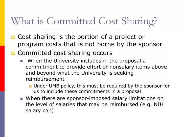 what is committed cost sharing