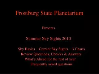 Frostburg State Planetarium