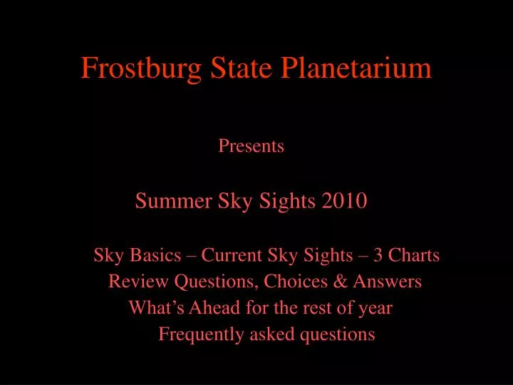 frostburg state planetarium