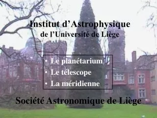 Institut d’Astrophysique de l’Université de Liège