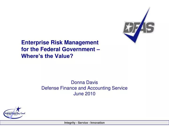 enterprise risk management for the federal government where s the value