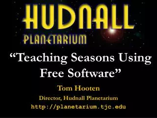 “Teaching Seasons Using Free Software”