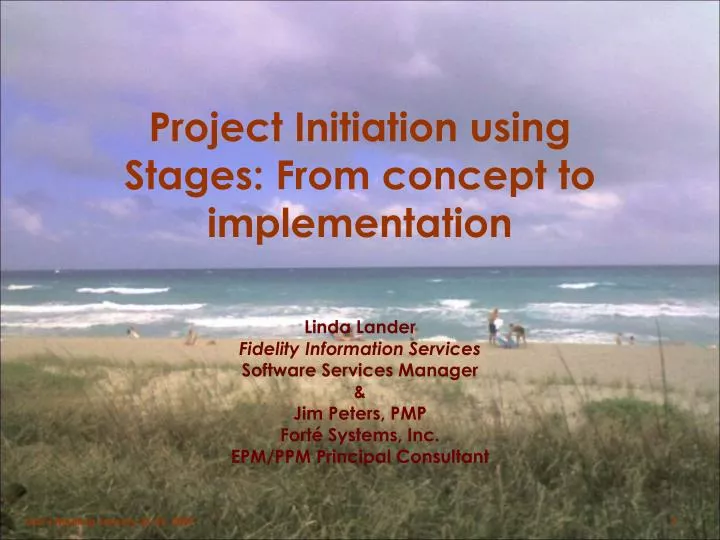 project initiation using stages from concept to implementation