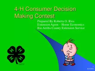 4-H Consumer Decision Making Contest