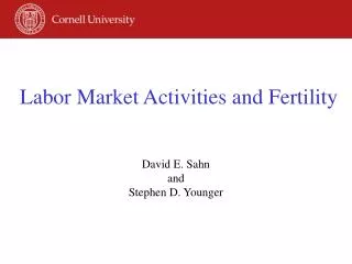Labor Market Activities and Fertility