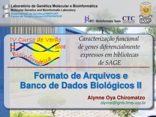 Formato de Arquivos e Banco de Dados Biológicos II