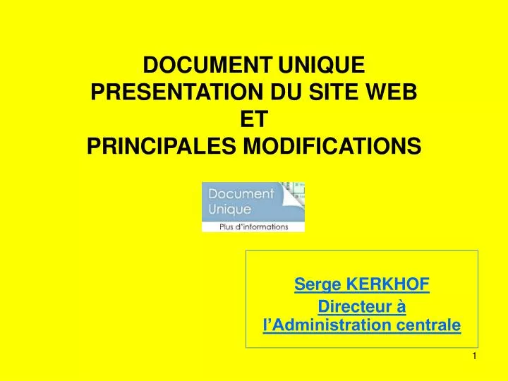 document unique presentation du site web et principales modifications