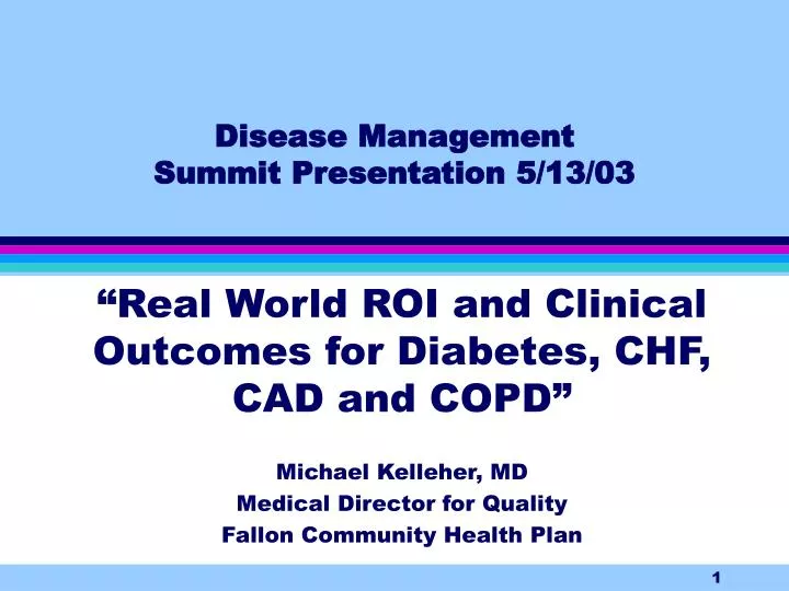 disease management summit presentation 5 13 03
